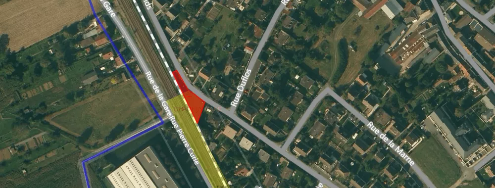 Vue aérienne d'un terrain nu à louer à Chambly