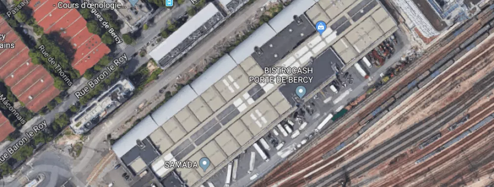 Entrepôt à louer dans le 12 ème arrondissement de Paris vue aérienne proche gare