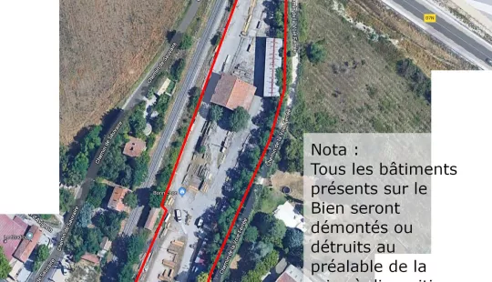 Terrain nu à louer à Aix-en-Provence vue aérienne avec description